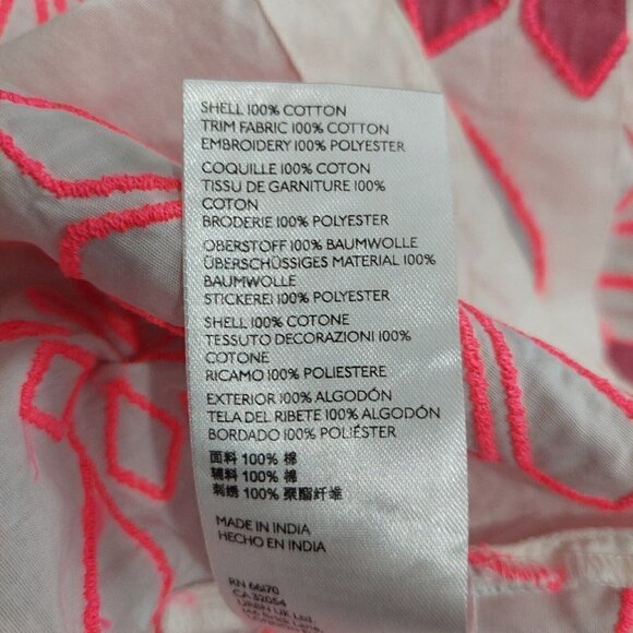 Anthropologie‎ Maeve Pink White Embroidered Off-The-Shoulder Blouse Top Size S - Picture 10 of 10